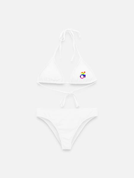 Rollstuhl LGBTQ-Symbol für Männer # - Frauen Bikini - Weiß