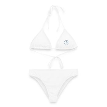 Randonneur au pied des montagnes - Bikini femme - blanc - Devant - AI Model Female 172 dark (172cm)