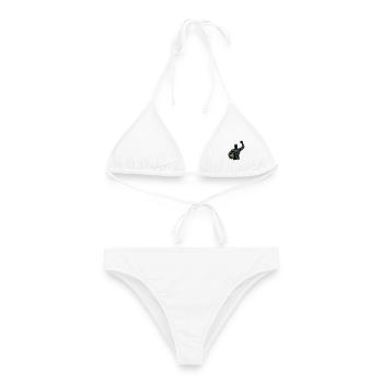  Beachvolleyball Spieler Muskeln Sportler Team - Frauen Bikini - Weiß - Vorne - AI Model Female 172 dark (172cm)