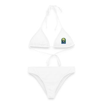 Chengdu China-Riesenpanda-Bambuswaldabzeichen - Frauen Bikini - Weiß - Vorne - AI Model Female 172 dark (172cm)