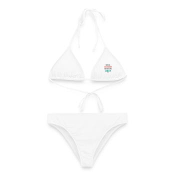 Schule ich komme Einschulung 2027 Schulkind - Frauen Bikini - Weiß - Vorne - AI Model Female 172 dark (172cm)
