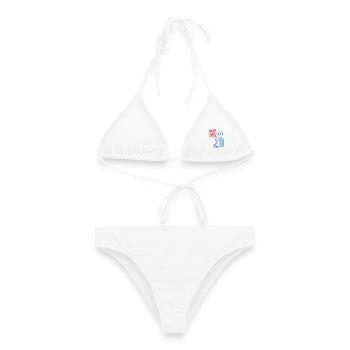 Padel – Walls Are My Doubles Partner - Frauen Bikini - Weiß - Vorne - AI Model Female 172 dark (172cm)