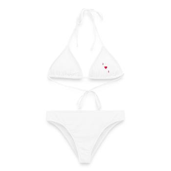 Herz Ass - Frauen Bikini - Weiß - Vorne - AI Model Female 172 dark (172cm)