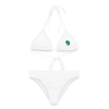 Chamäleon - Frauen Bikini - Weiß - Vorne - AI Model Female 172 dark (172cm)