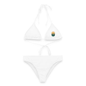 Badge de voyage rétro Sunset de Florence Duomo - Bikini femme - blanc - Devant - AI Model Female 172 dark (172cm)