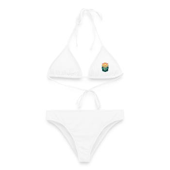 Insigne de voyage rétro du pont Luis de Porto Dom - Bikini femme - blanc - Devant - AI Model Female 172 dark (172cm)