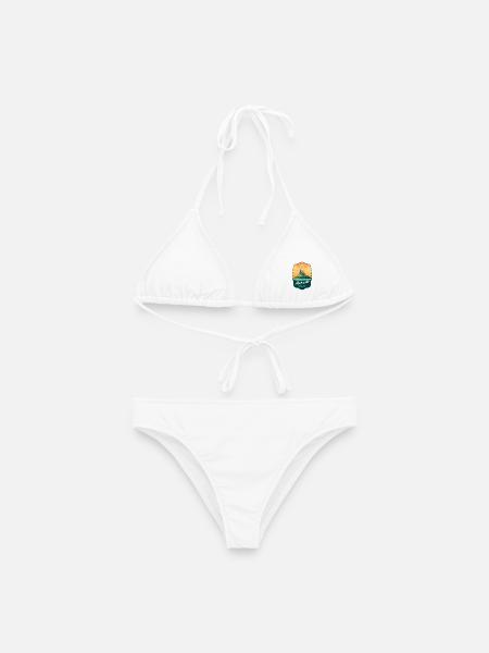 Marseille Notre Dame Vintage-Reiseabzeichen - Frauen Bikini - Weiß