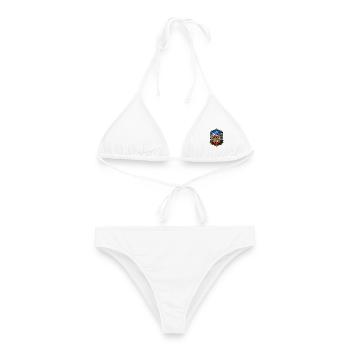 Winterzauberwald Chalet Schild - Frauen Bikini - Weiß - Vorne - AI Model Female 172 dark (172cm)