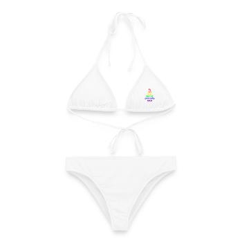 EY VOLL SCHÖN DASS WIR GLEICHZEITIG LEBEN, LIEBE - Frauen Bikini - Weiß - Vorne - AI Model Female 172 dark (172cm)