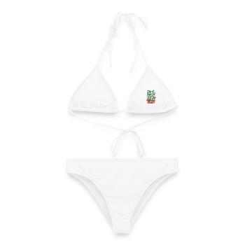 Dirt Nerd Organische Gartenpflanzen - Frauen Bikini - Weiß - Vorne - AI Model Female 172 dark (172cm)