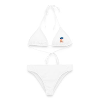 Sonnenschein Und Wein So Muss Das Leben Sein - Frauen Bikini - Weiß - Vorne - AI Model Female 172 dark (172cm)