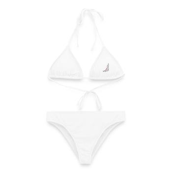 Notenschluessel mit Herz und Noten, bunt - Frauen Bikini - Weiß - Vorne - AI Model Female 172 dark (172cm)