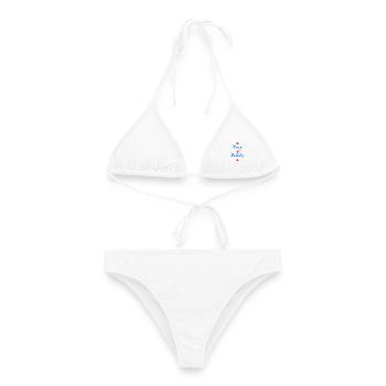 ALLES GUTE ZUM GEBURTSTAG. ALLES GUTE ZUM GEBURTSTAG. JAHRESTAG. - Frauen Bikini - Weiß - Vorne - AI Model Female 172 dark (172cm)