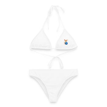 Chihuahua-Riesen-Tennisball - Frauen Bikini - Weiß - Vorne - AI Model Female 172 dark (172cm)