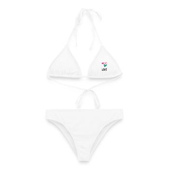 HERZ. PAAR. GERADE VERHEIRATET. Junggesellinnenabschied. VALENTINSTAG. - Frauen Bikini - Weiß - Vorne - AI Model Female 172 dark (172cm)