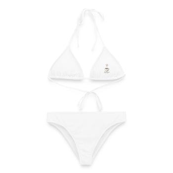 Design de tasse à café BEE Brewtiful - Bikini femme - blanc - Devant - AI Model Female 172 dark (172cm)