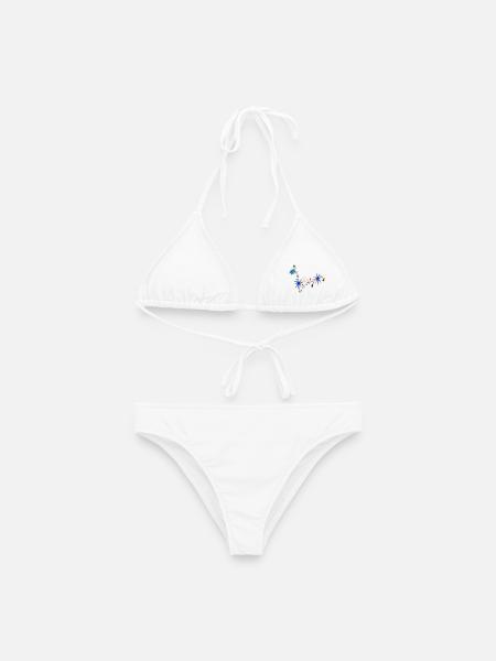 Pisces – Mystische Sternzeichen und Blumen - Frauen Bikini - Weiß