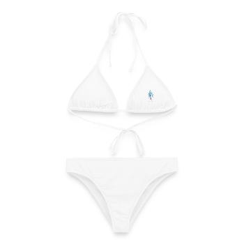 Grace in Motion – Elegante Skalare - Frauen Bikini - Weiß - Vorne - AI Model Female 172 dark (172cm)