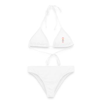 les génies naissent en Avril - Anniversaire  - Bikini femme - blanc - Devant - AI Model Female 172 dark (172cm)