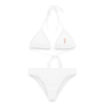 Génie né Juillet Cadeau Bébé - Bikini femme - blanc - Devant - AI Model Female 172 dark (172cm)