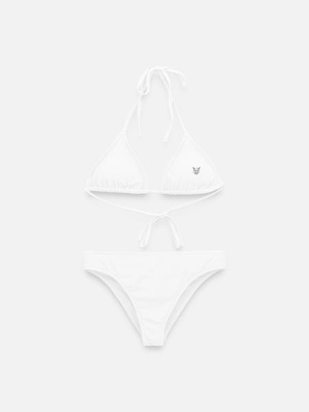 Geometrische Schweine-Kopfzeilen-Kunst - Frauen Bikini - Weiß