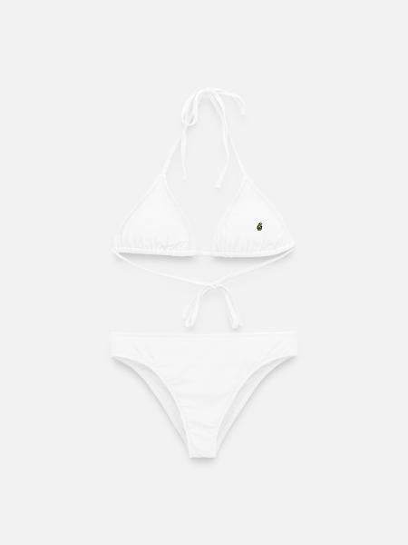 Neon Grün Spraygrenade Outfit - Frauen Bikini - Weiß