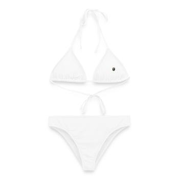 Denglisch Lustig That is under All Cannon  - Frauen Bikini - Weiß - Vorne - AI Model Female 172 dark (172cm)