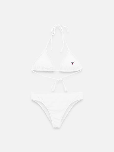 Hund Polygon geometrisch - Frauen Bikini - Weiß