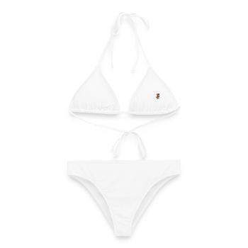Süßer Kaffeesalamander im Schlafanzug - Frauen Bikini - Weiß - Vorne - AI Model Female 172 dark (172cm)