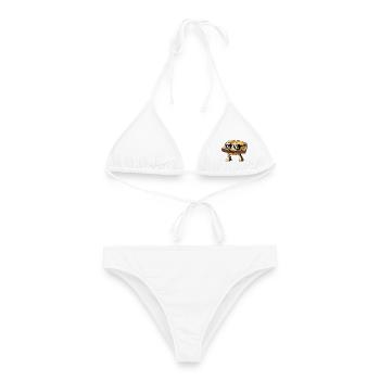 Leberkäs avec style et attitude. - Bikini femme - blanc - Devant - AI Model Female 172 dark (172cm)