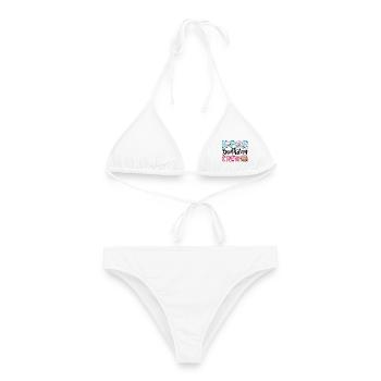 Équipe d’anniversaire K-Pop - Bikini femme - blanc - Devant - AI Model Female 172 dark (172cm)