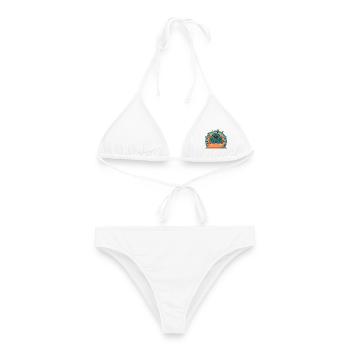 Cercle de crochets drôles pour amateurs de fils au crochet - Bikini femme - blanc - Devant - AI Model Female 172 dark (172cm)
