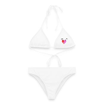 Jesus & me - Heart - Puzzle - christlich - Frauen Bikini - Weiß - Vorne - AI Model Female 172 dark (172cm)