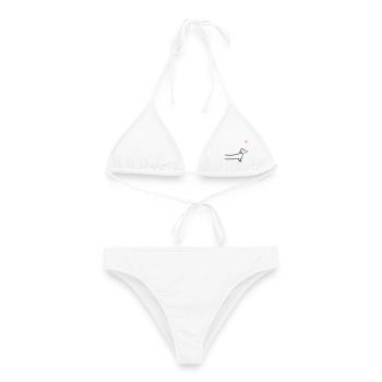 Dackel Herz Hunde - Frauen Bikini - Weiß - Vorne - AI Model Female 172 dark (172cm)