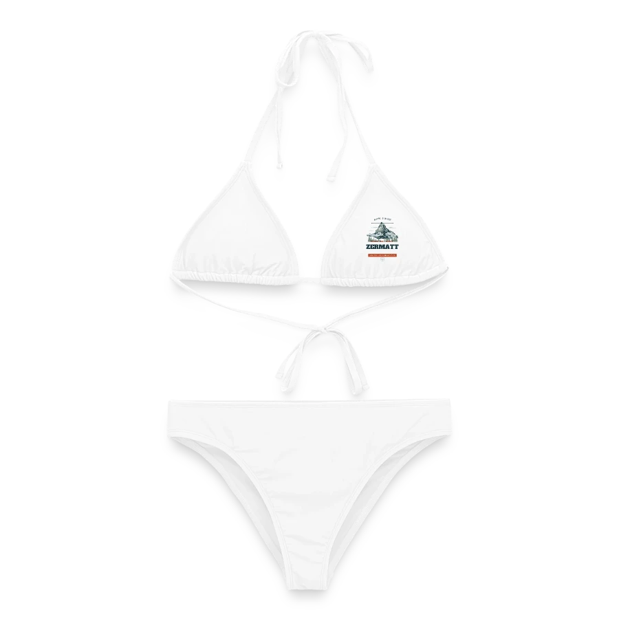 Zermatt badge on a women's bikini, white