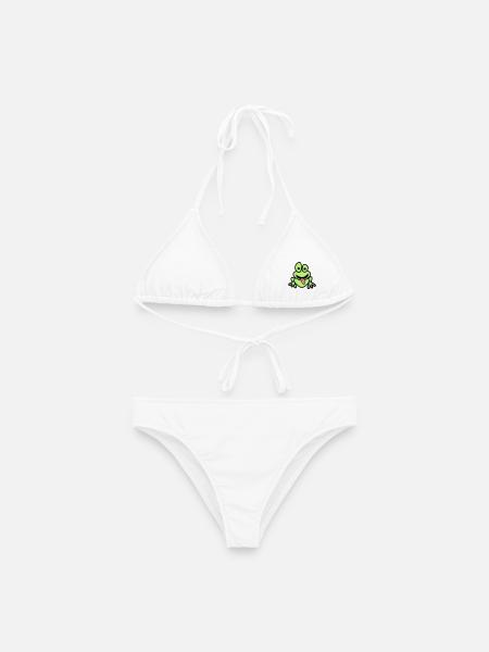 Frosch mit Zunge - Frauen Bikini - Weiß