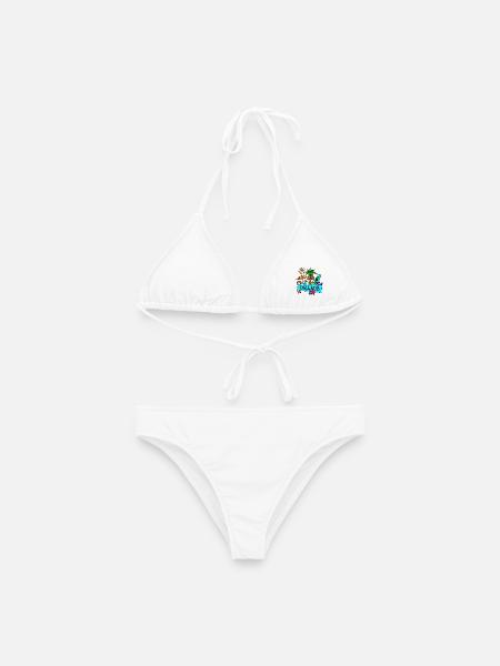 Urlaub Palmen Sommer Sonne Meer Strand Relaxen - Frauen Bikini - Weiß
