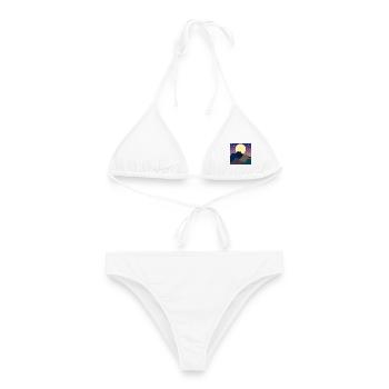 VOLLMOND KATZEN GEBIRGE - Frauen Bikini - Weiß - Vorne - AI Model Female 172 dark (172cm)