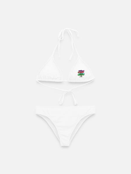 Camping Statement Wohnwagen Camper Urlaub Wanderer - Frauen Bikini - Weiß