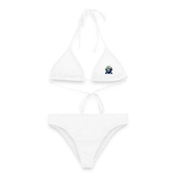 Tibétain Kyi Apso Chien Race Coloré Dessin Animé Kawaii - Bikini femme - blanc - Devant - AI Model Female 172 dark (172cm)