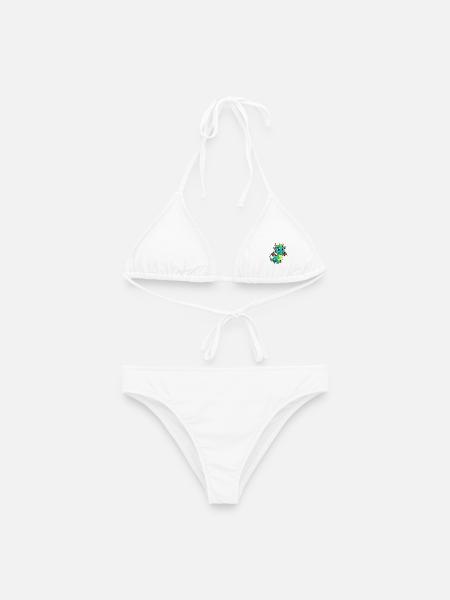 Drache Niedliche Zeichentrickfigur Kawaii Clipart - Frauen Bikini - Weiß