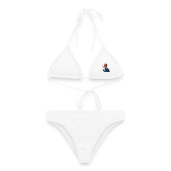 Avocet Bunte Kawaii Cartoon Figur Clipart - Frauen Bikini - Weiß - Vorne - AI Model Female 172 dark (172cm)