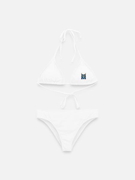 Luchs Bunte Kawaii Cartoon Figur Clipart - Frauen Bikini - Weiß