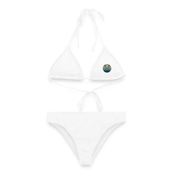 rhinocéros mignon kawaii dessin animé clipart animal animal de compagnie logo - Bikini femme - blanc - Devant - AI Model Female 172 dark (172cm)