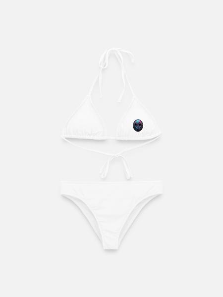 Neon Alien Medallion Sci-Fi Art - Frauen Bikini - Weiß