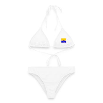 Ukrainische Farben mit Adler - Frauen Bikini - Weiß - Vorne - AI Model Female 172 dark (172cm)