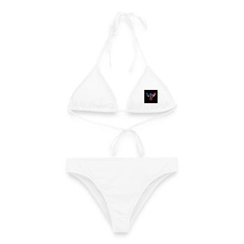Federal Glitch: United States of Germany - Frauen Bikini - Weiß - Vorne - AI Model Female 172 dark (172cm)