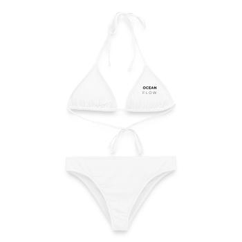 OCEAN FLOW - Minimalist Atlantic Design - Bikini femme - blanc - Devant - AI Model Female 172 dark (172cm)