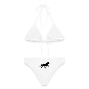 Islandpferd Rennpass Reitsport Pferde - Frauen Bikini - Weiß - Hinten - AI Model Female 172 dark (172cm)