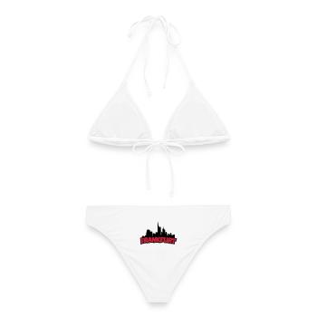 Francfort Skyline (Noir / Rouge) - Bikini femme - blanc - Dos - AI Model Female 172 dark (172cm)